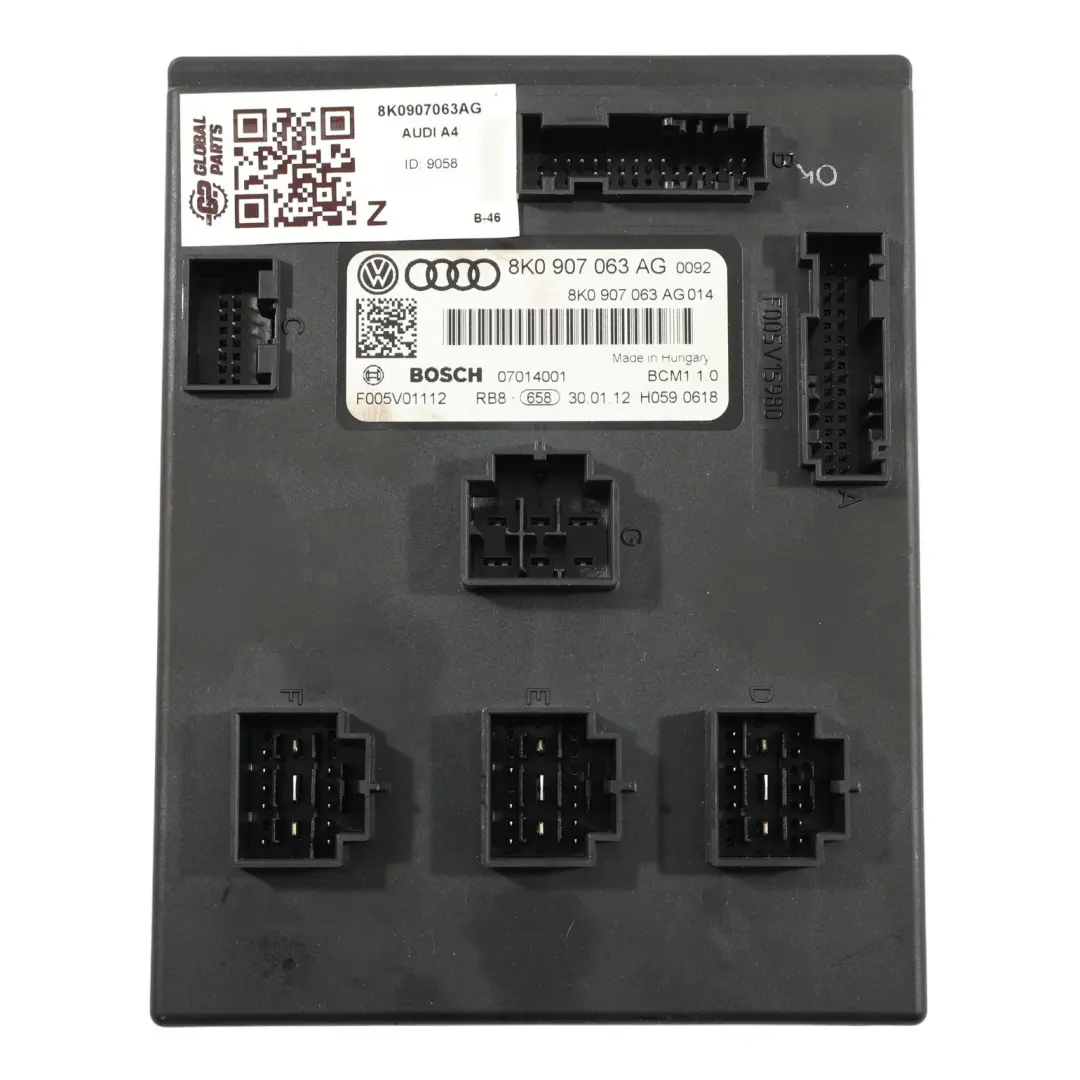 Audi A4 B8 Bordnetz Steuergerät Komfort - SKU 8K0907063AG - Teilenummer 8K0907063AG