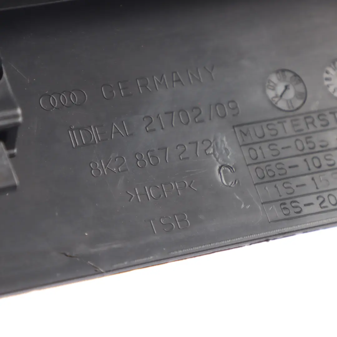 Audi S4 B8 2009 A Pillar Trim Lower Right O/S Soul Black - SKU 8K2867272C - Part number 8K2867272C