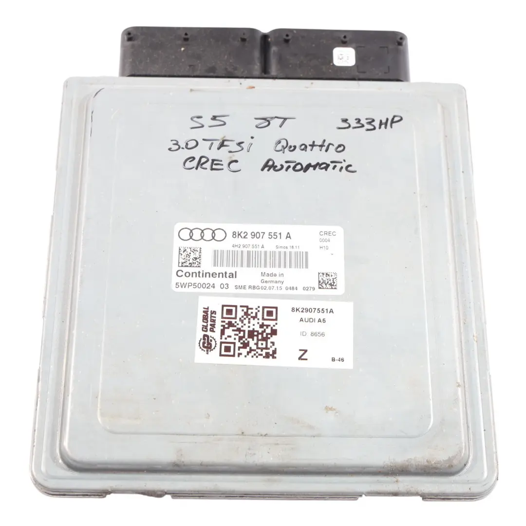 Audi S4 B8 S5 8T 3.0 TFSI CREC Quattro 333HP Motore ECU Automatico - SKU 8K2907551A - Numero di parte 8K2907551A