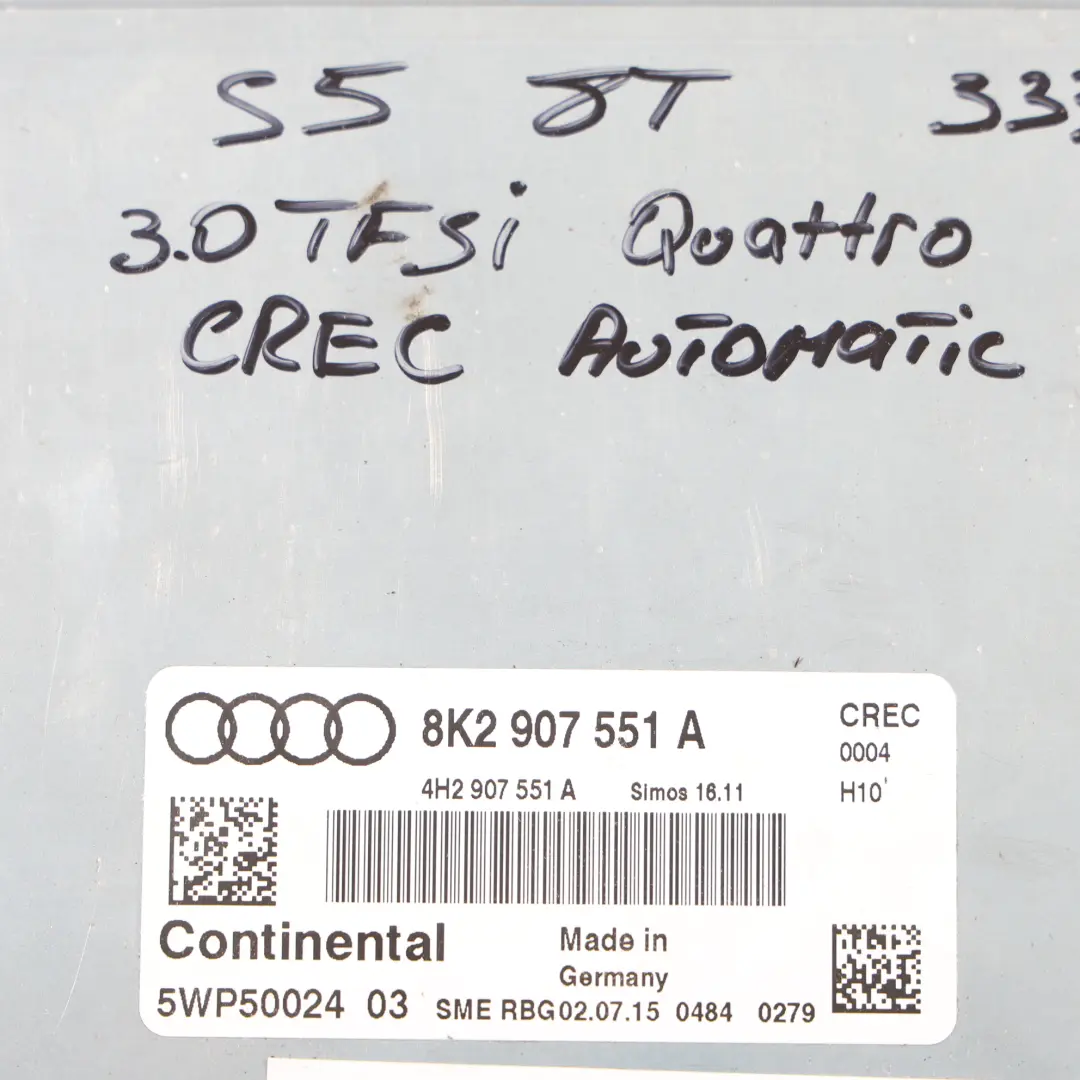 CREC Quattro 333HP Motor Steuer Automatik für Audi S4 B8 S5 8T 3.0 TFSI mit Teilenummer 8K2907551A Audi S4 B8 S5 8T 3.0 TFSI CREC Quattro 333HP Motor Steuer Automatik - SKU 8K2907551A - Teilenummer 8K2907551A
