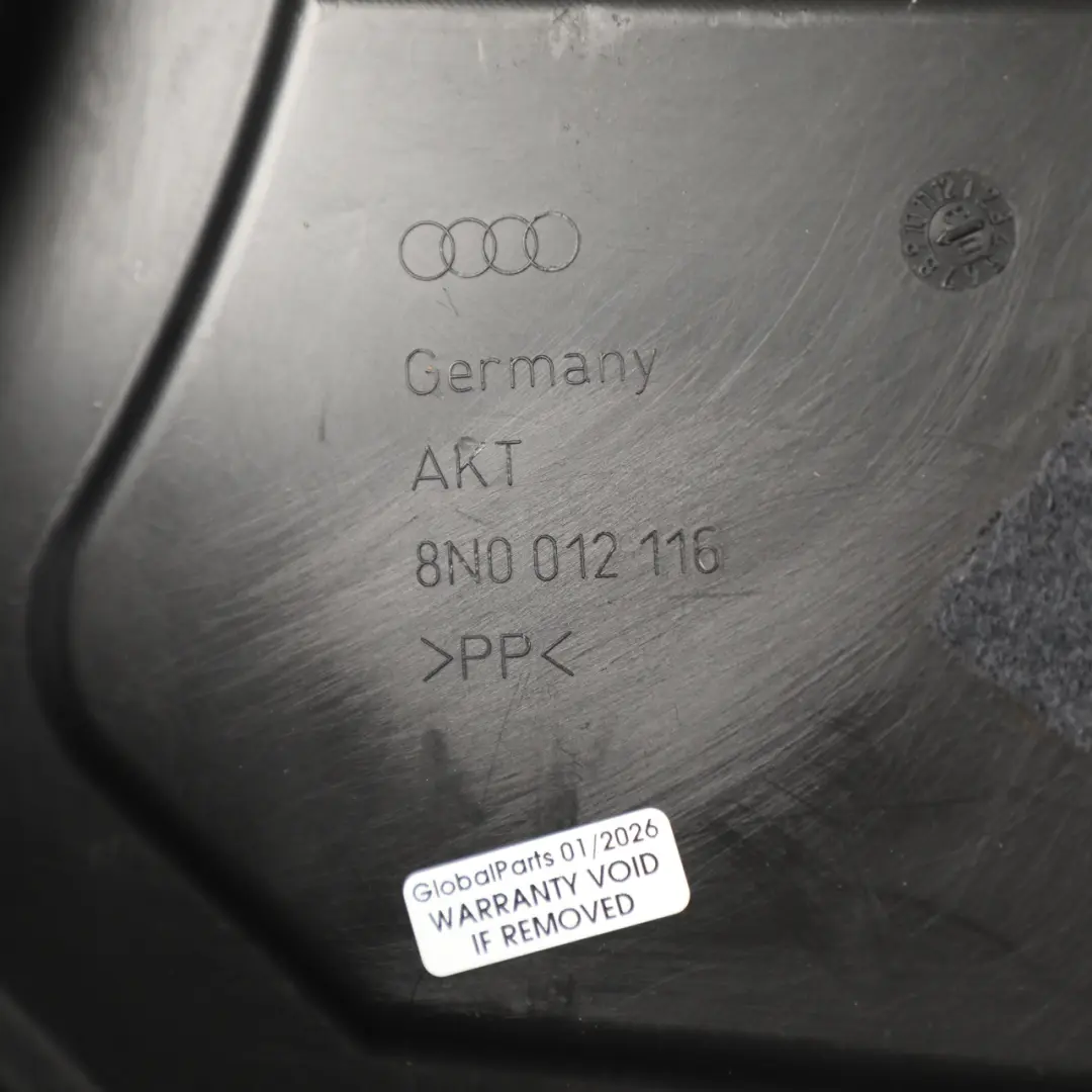 8N Spare Tyre Accesories Trim Cover Panel Holder to Audi TT with Part number 8N0012116 Audi TT 8N Spare Tyre Accesories Trim Cover Panel Holder - SKU 8N0012116 - Part number 8N0012116