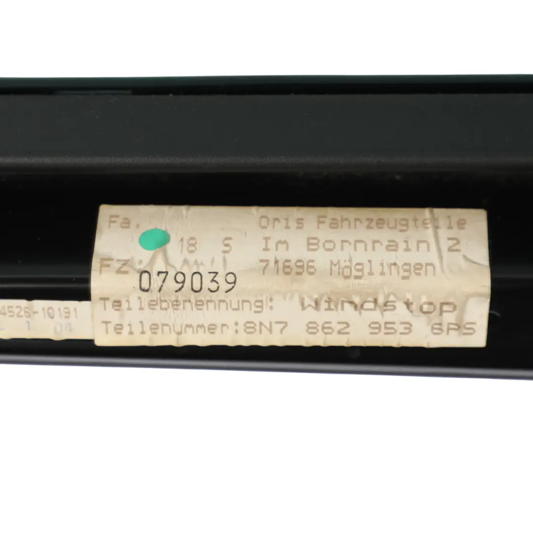 Audi TT 8N Roadster Folding Top Windbreak Wind Deflector Glass - SKU 8N7862953 - Part number 8N7862953