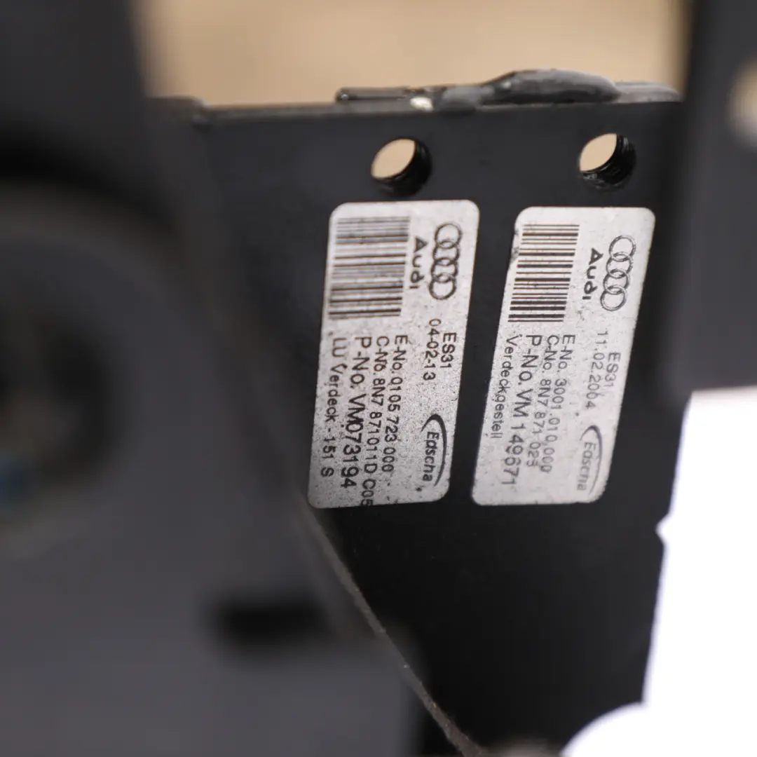 Audi TT 8N Convertible Folding Top Roof Frame Trim Panel - SKU 8N7871025 - Part number 8N7871025