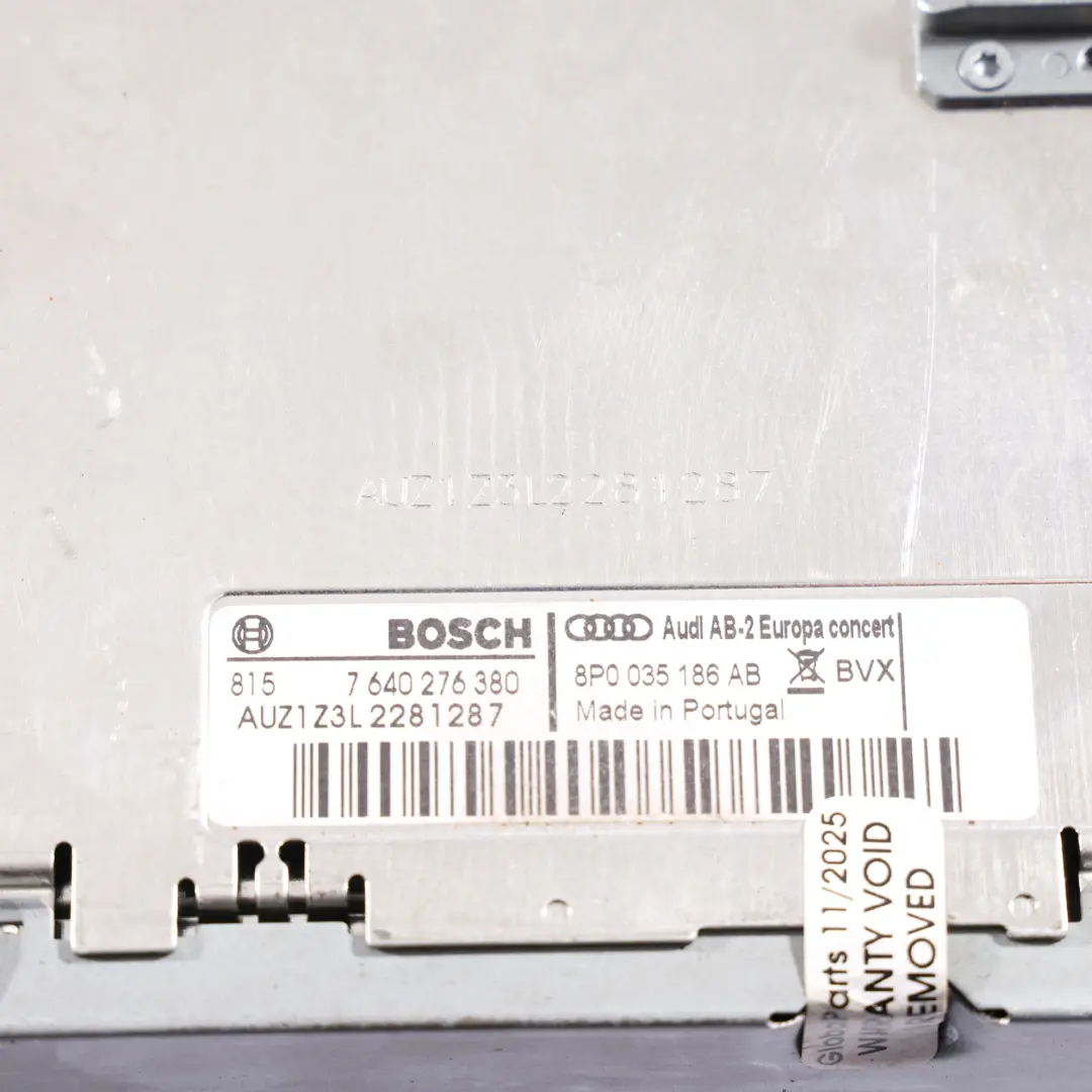 Audi A3 8P Radio Multimedia Reproductor CD Unidad Principal - SKU 8P0035186AB-1 - Número de pieza 8P0035186AB