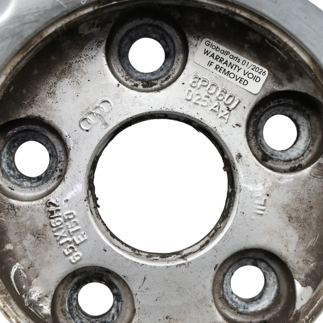 Audi A3 8P Silberne Leichtmetallfelge 16" 6,5J ET:50 9-Speiche - SKU 8P0601025AA-1 - Teilenummer 8P0601025AA