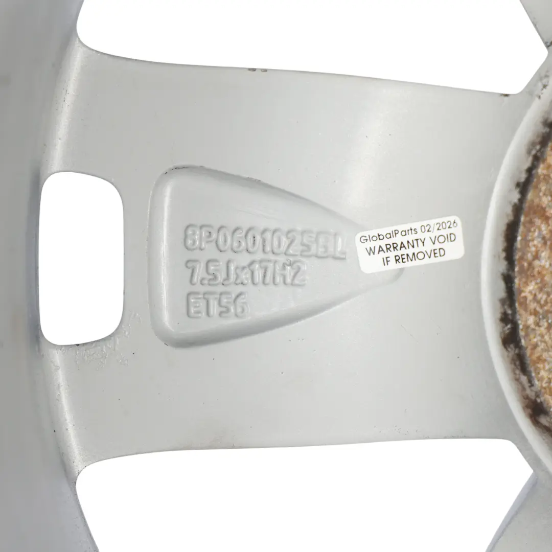 Audi A3 8P Srebrna Felga Aluminiowa 17" 7,5J ET:56 - SKU 8P0601025BL-2 - Numer Części 8P0601025BL