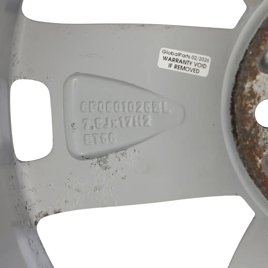 Alloy Rim 17" 7,5J ET:56 Star Spoke to Audi A3 8P Silver Wheel with Part number 8P0601025BL Audi A3 8P Silver Wheel Alloy Rim 17" 7,5J ET:56 Star Spoke - SKU 8P0601025BL-4 - Part number 8P0601025BL