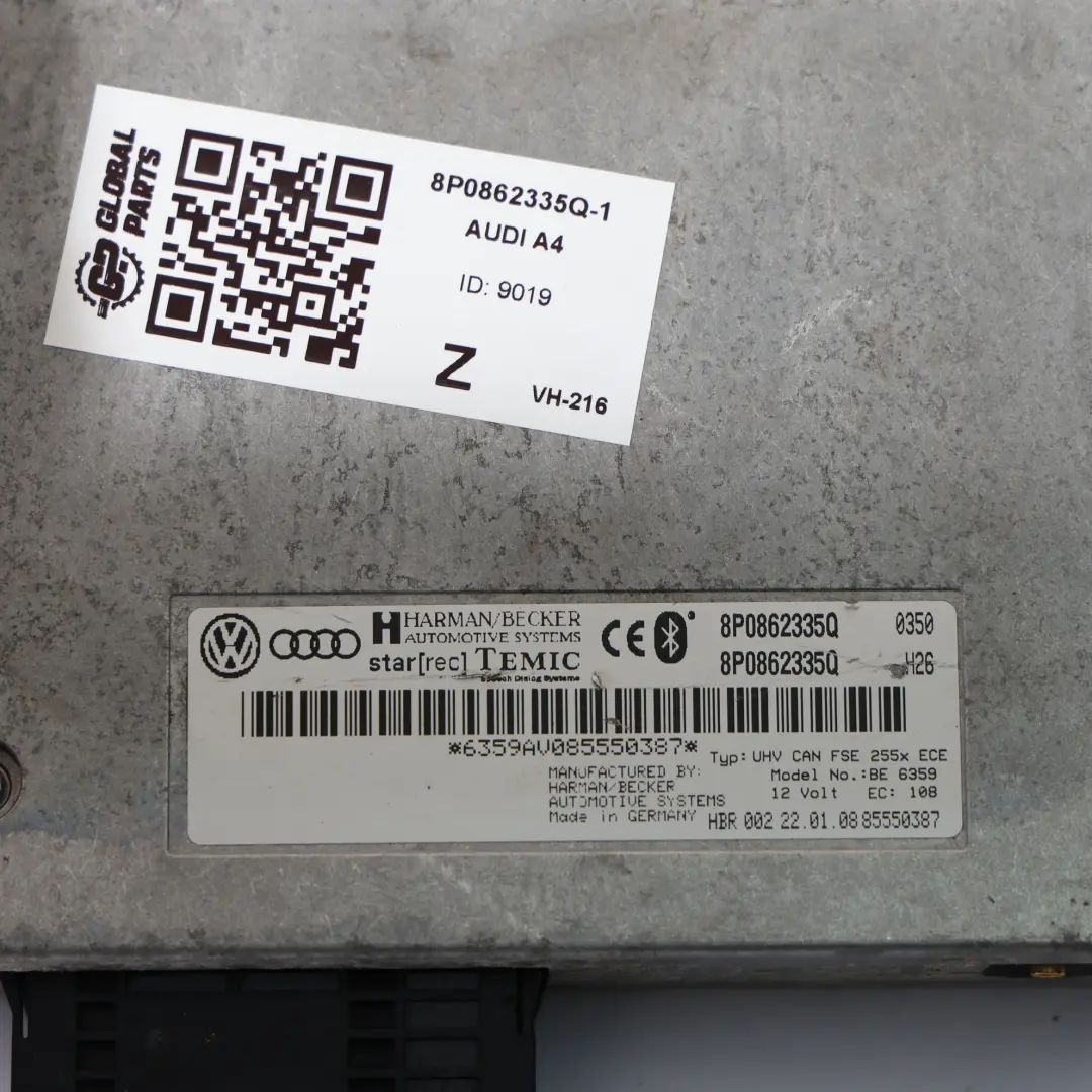 Audi A4 B7 Moduł Sterownik Bluetooth Harman Becker - SKU 8P0862335Q-1 - Numer Części 8P0862335Q