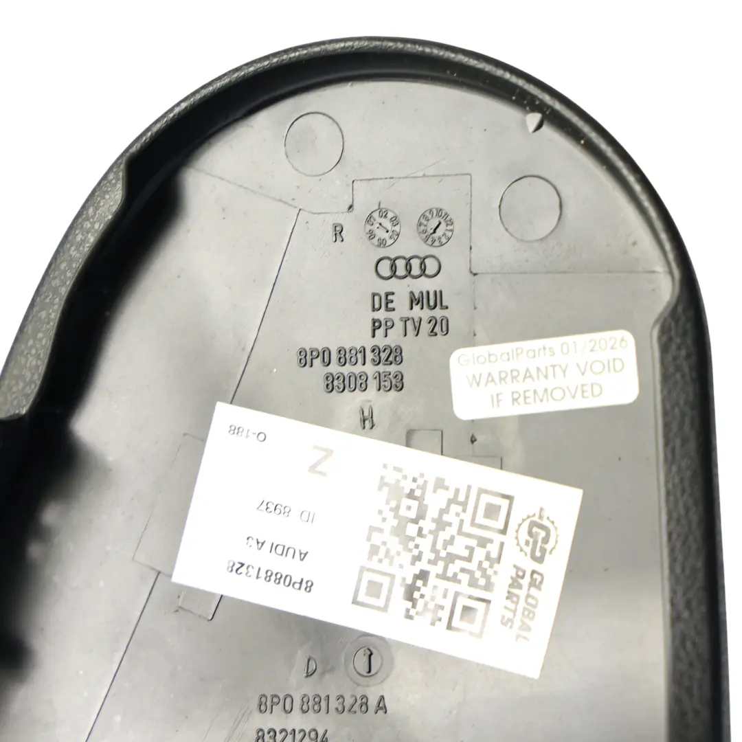 Audi A3 8P Rivestimento Pannello Sedile Anteriore Destro Nero - SKU 8P0881328 - Numero di parte 8P0881328