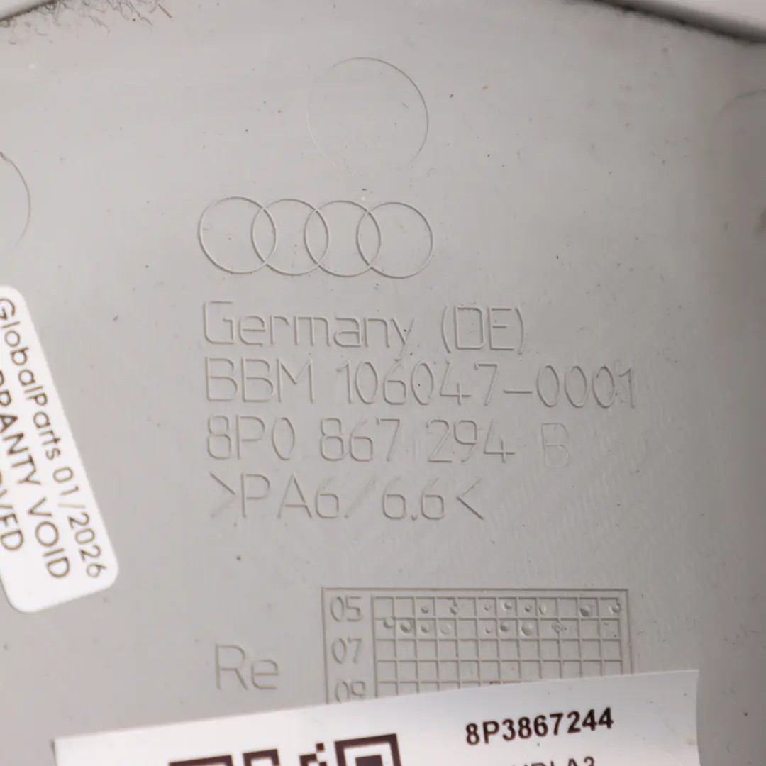 Audi A3 8P Cache Garniture Montant B Droit - SKU 8P3867244 - Numéro de pièce 8P3867244