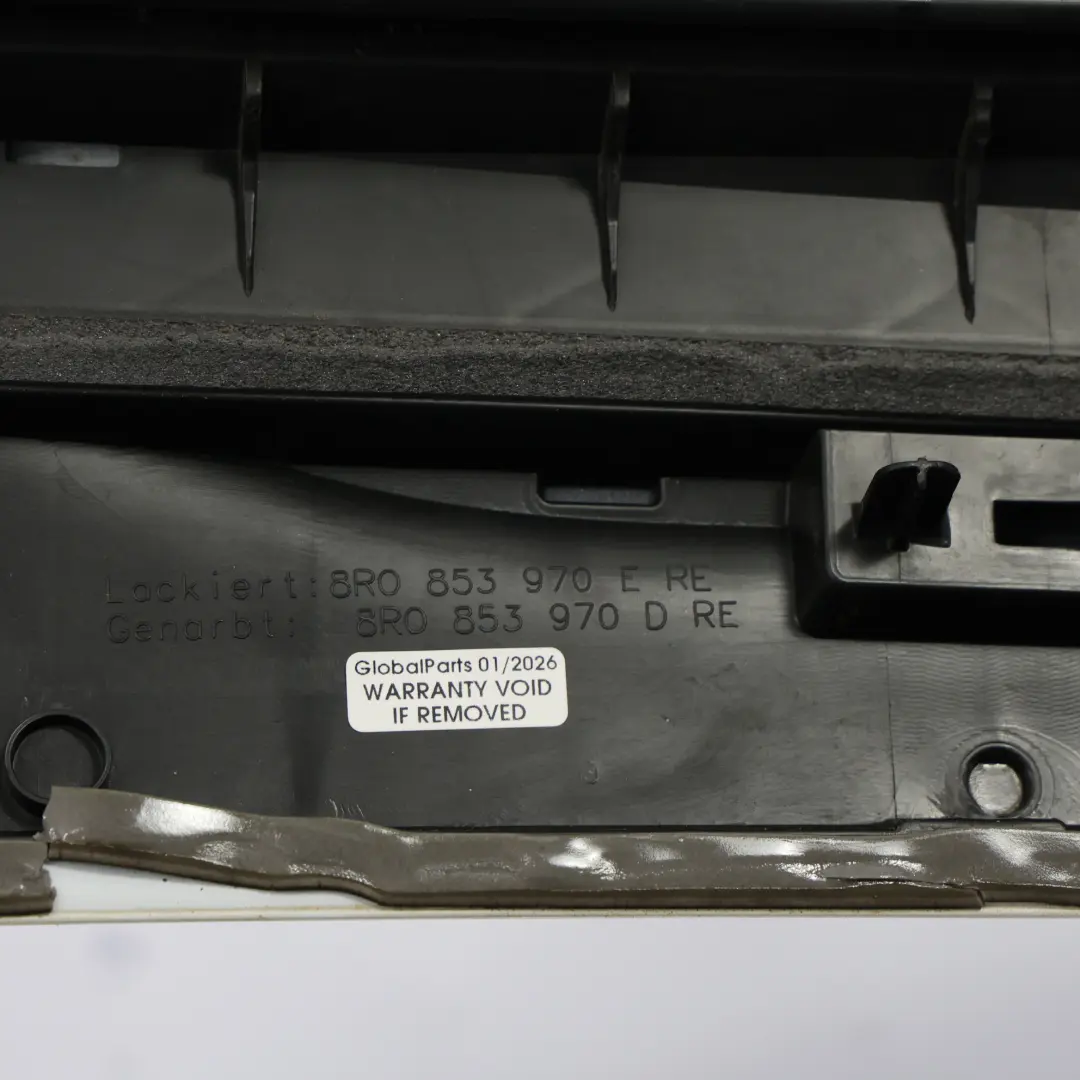 Audi Q5 8R Listwa Ochronna Drzwi Tylnych Prawa Biała - S9R - SKU 8R0853970B-MGW - Numer Części 8R0853970B