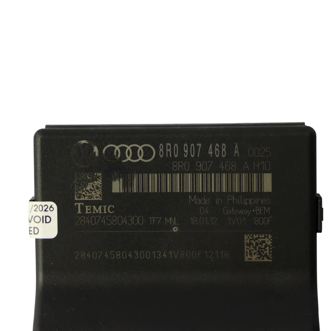 Audi A4 B8 Quattro A5 8T Module De Commande Gateway - SKU 8R0907468A - Numéro de pièce 8R0907468A