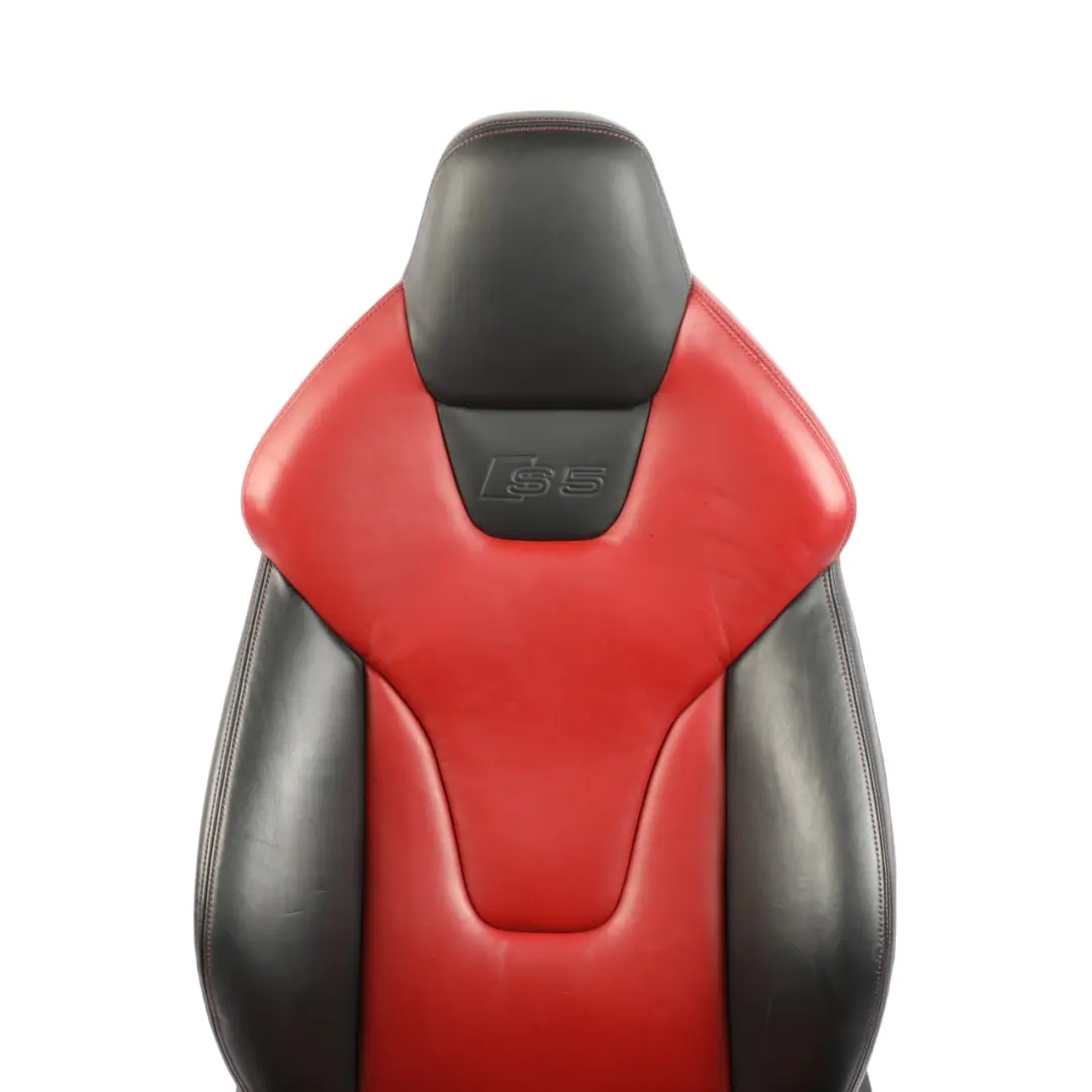 Audi S5 8T Coupe Front Sport Seat Heated Electric Leather Black Red Left N/S - SKU 8T0881805CD-1 - Part number 8T0881805CD