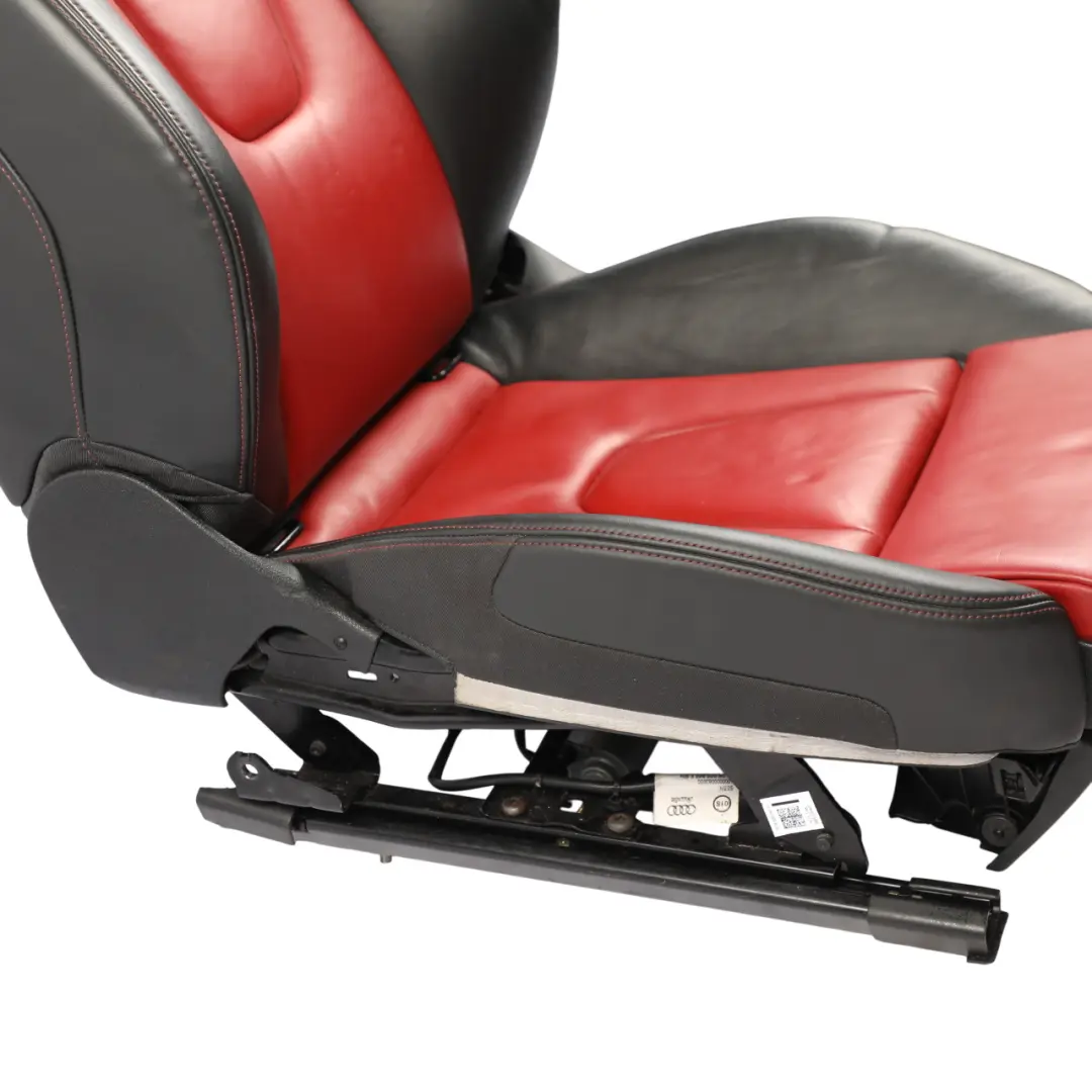 Audi S5 8T Coupe Front Sport Seat Heated Electric Leather Black Red Left N/S - SKU 8T0881805CD-1 - Part number 8T0881805CD