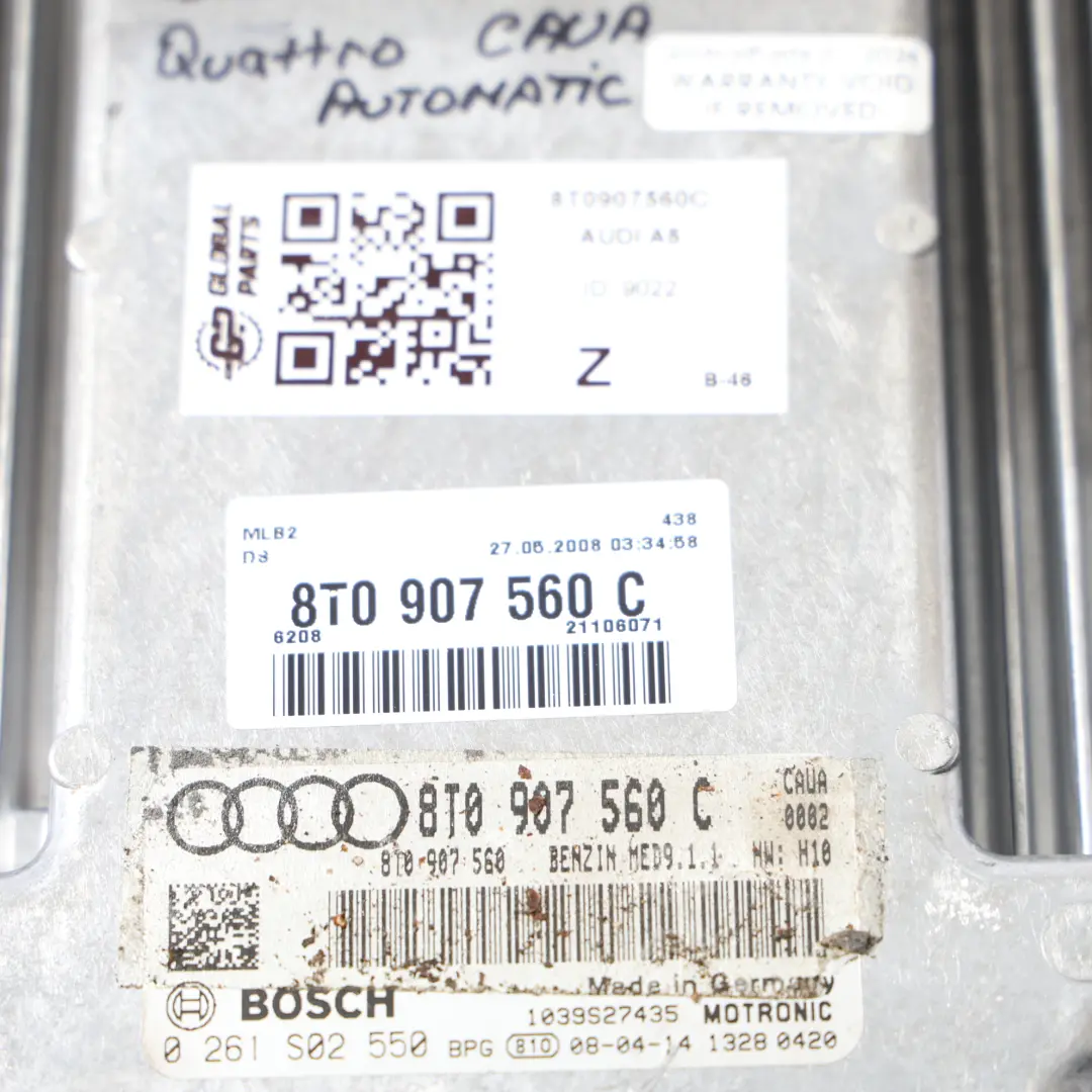 CAUA Quattro 354HP Controllo Motore ECU Automatico per Audi S5 8T 4.2 FSI con numero di parte 8T0907560C Audi S5 8T 4.2 FSI CAUA Quattro 354HP Controllo Motore ECU Automatico - SKU 8T0907560C - Numero di parte 8T0907560C