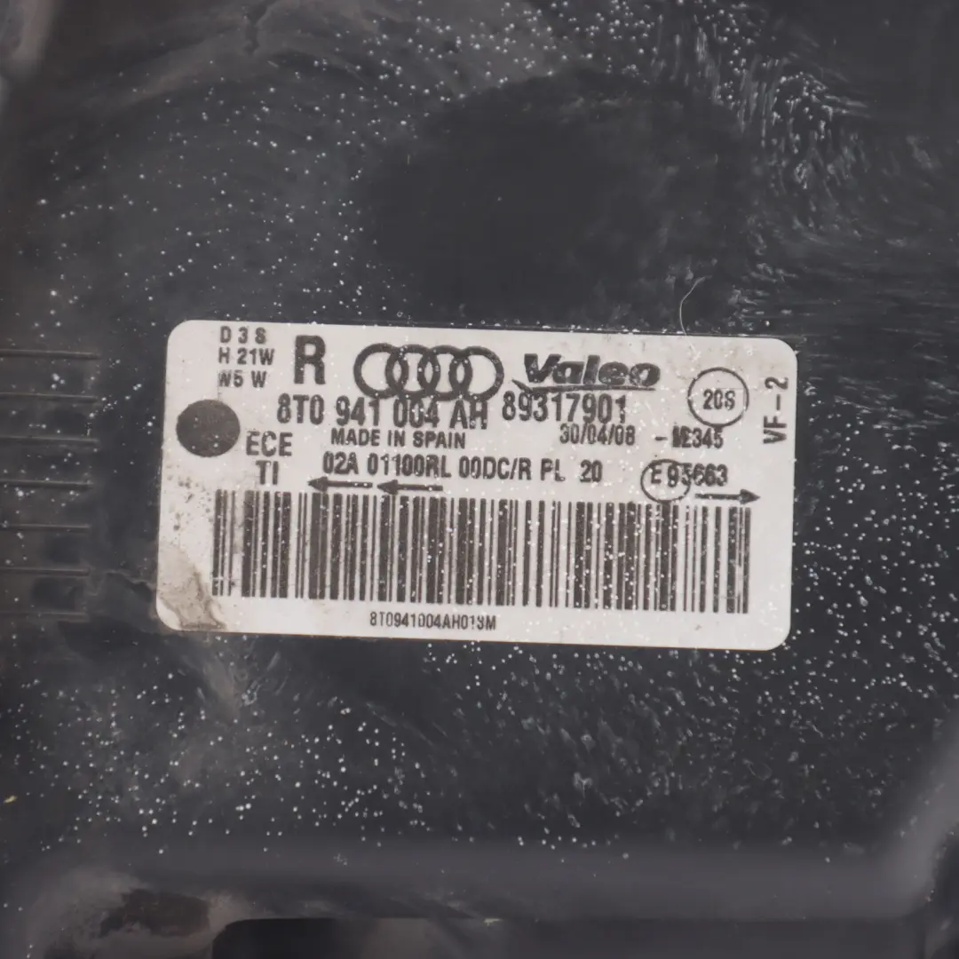 Headlight Headlamp Lamp Light Front Right O/S to Audi A5 8T with Part number 8T0941004AH Audi A5 8T Headlight Headlamp Lamp Light Front Right O/S - SKU RHD-8T0941004AH - Part number 8T0941004AH