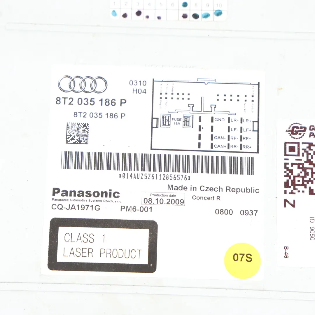 Audi A4 B8 Radio CD Odtwarzacz Stereos Radioodtwarzacz - SKU 8T2035186P-1 - Numer Części 8T2035186P