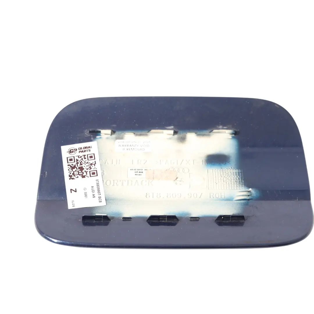 Audi A5 8T Fuel Filler Flap Cap Cover Scuba Blue Metallic - X5Q - SKU 8T8809907-SCB - Part number 8T8809907