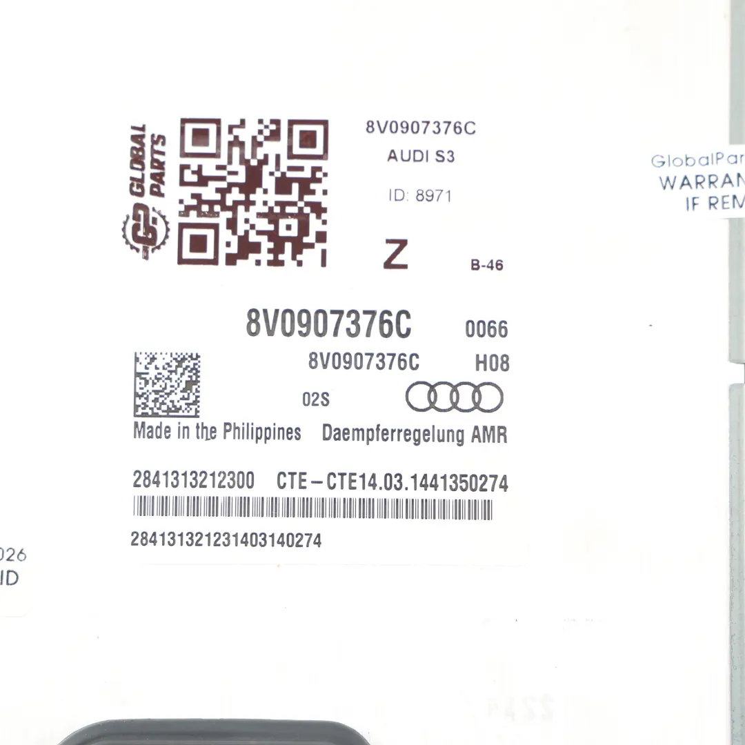 Audi A3 S3 8V Sospensioni Pneumatiche Modulo Controllo - SKU 8V0907376C - Numero di parte 8V0907376C