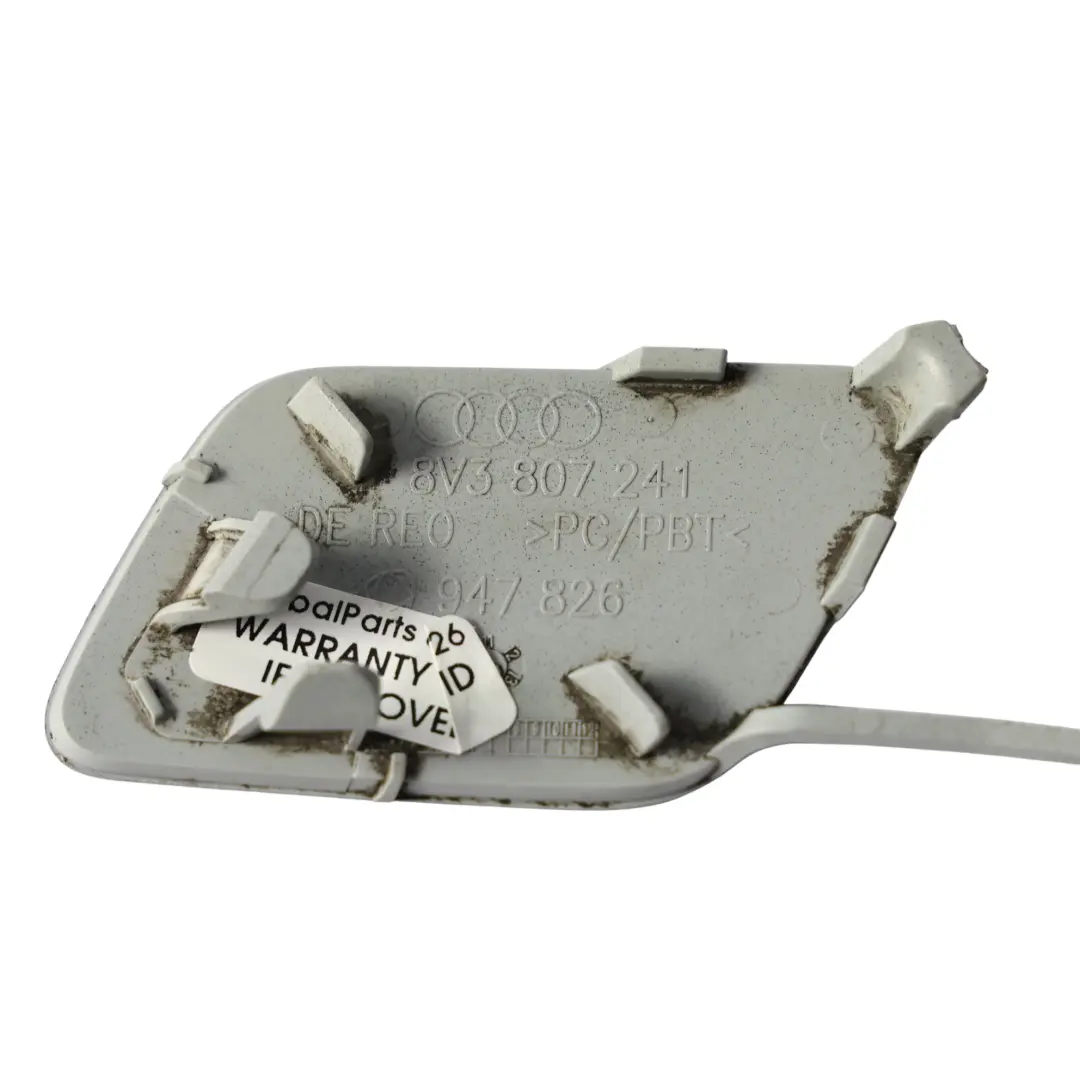 Audi A3 8V TT 8J Front Stoßstange Abschlepp Haken Ösen Abdeckung Eissilber - X7W - SKU 8V3807241-ICS - Teilenummer 8V3807241