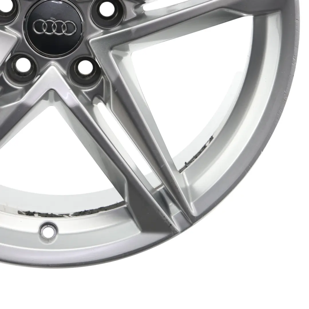 Audi A4 B9 Silver Wheel Alloy Rim 18" 8J ET:40 Double Star Spoke - SKU 8W0601025R-1 - Numéro de pièce 8W0601025R