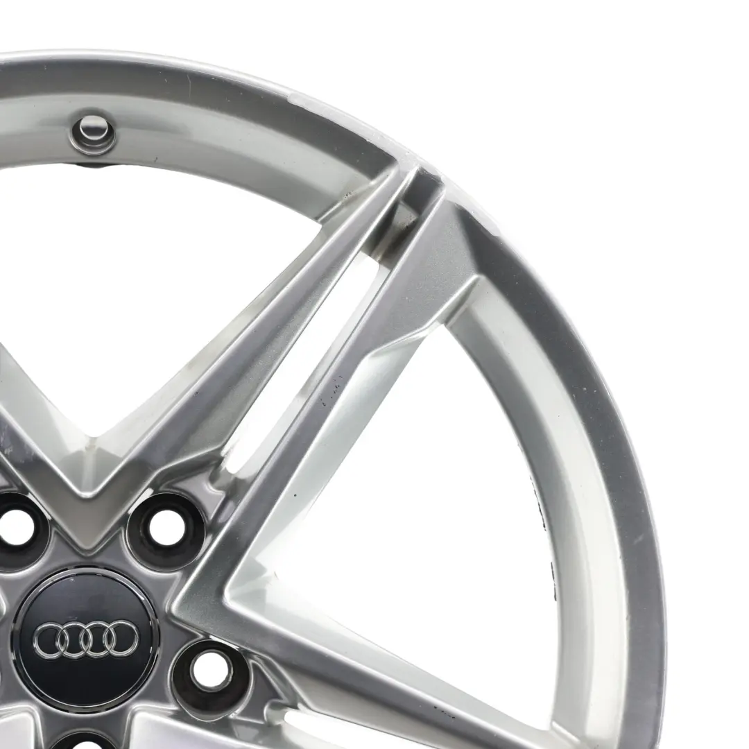 Audi A4 B9 Silver Wheel Alloy Rim 18" 8J ET:40 Star Double Spoke - SKU 8W0601025R-3 - Part number 8W0601025R