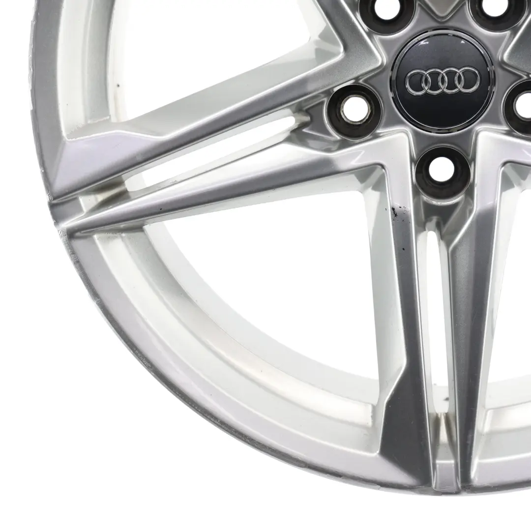 Audi A4 B9 Silver Wheel Alloy Rim 18" 8J ET:40 Star Double Spoke - SKU 8W0601025R-3 - Part number 8W0601025R