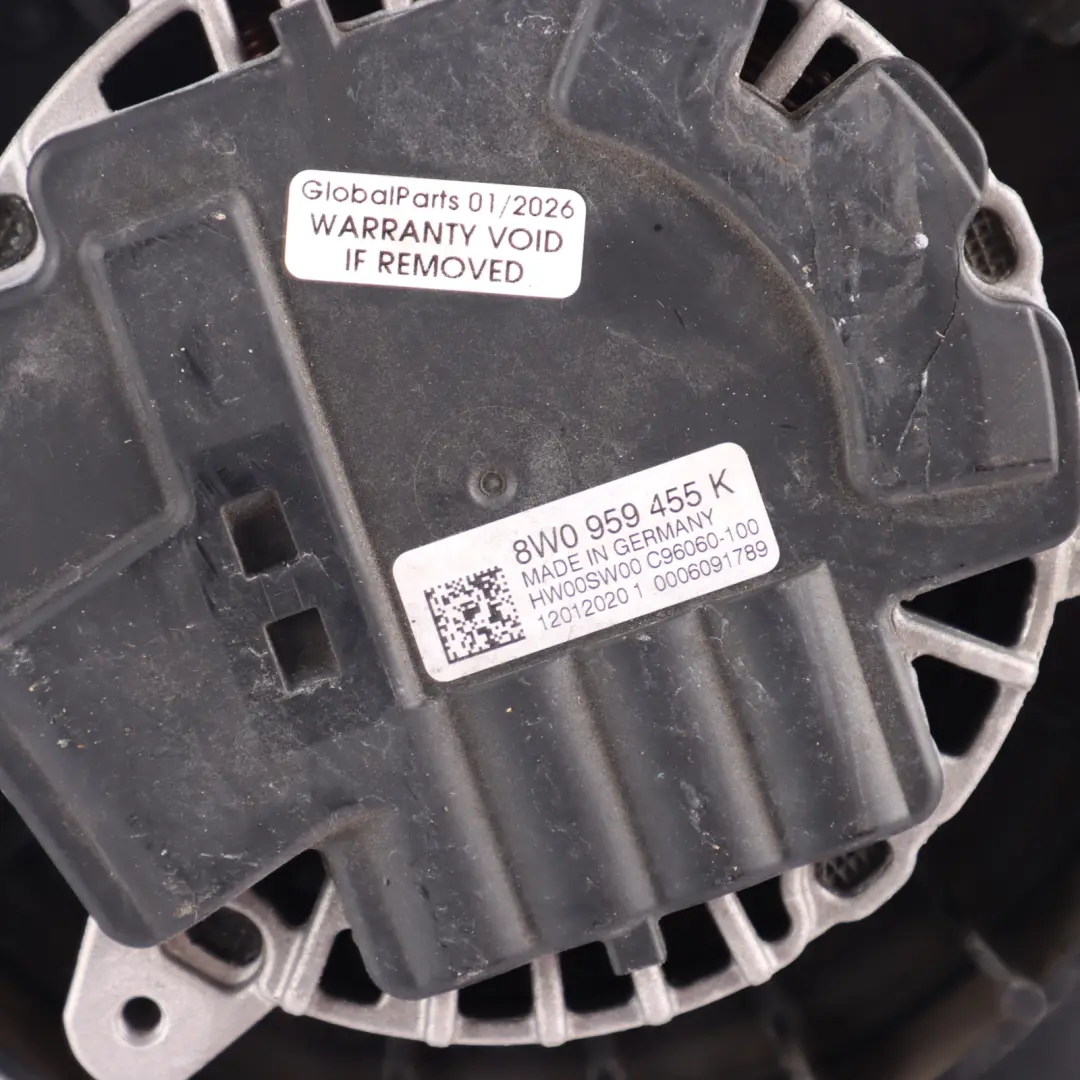 Cooling Radiator Fan Shroud Motor Unit to Audi A6 C8 Engine with Part number 8W0959455K Audi A6 C8 Engine Cooling Radiator Fan Shroud Motor Unit - SKU 8W0959455K - Part number 8W0959455K