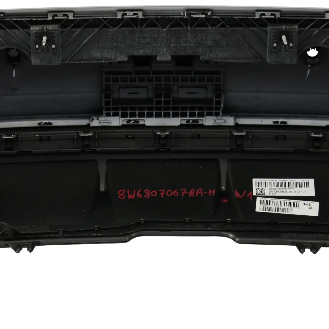 Bumper Rear Trim Panel S Line Glacier White Pearl - S9R to Audi A5 F5 with Part number 8W6807067AA Audi A5 F5 Bumper Rear Trim Panel S Line Glacier White Pearl - S9R - SKU 8W6807067AA-MGW1 - Part number 8W6807067AA