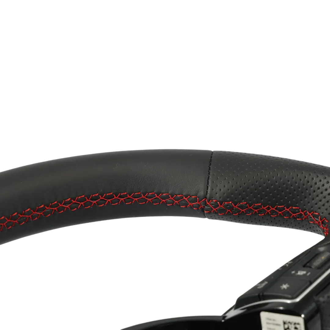 Audi A1 S1 8X Lenkrad NEU Schwarzes Leder Flacher Boden Rotes Gewinde - SKU 8X0419091P-1 - Teilenummer 8X0419091P