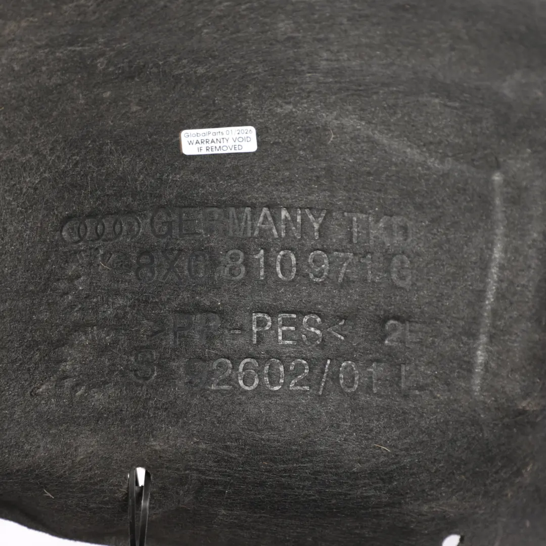 Audi A1 8X Wheel Arch Liner Splash Guard Cover Panel Rear Left N/S - SKU 8X0810971G - Part number 8X0810971G