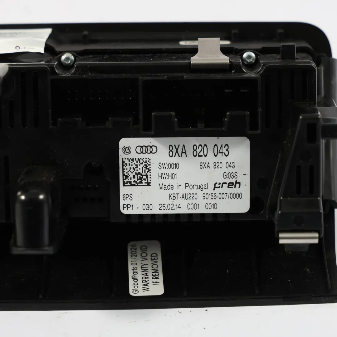 Audi A1 8X Panel Sterowania Klimatyzacją Przełącznik Przyciski - SKU 8X0820043 - Numer Części 8X0820043