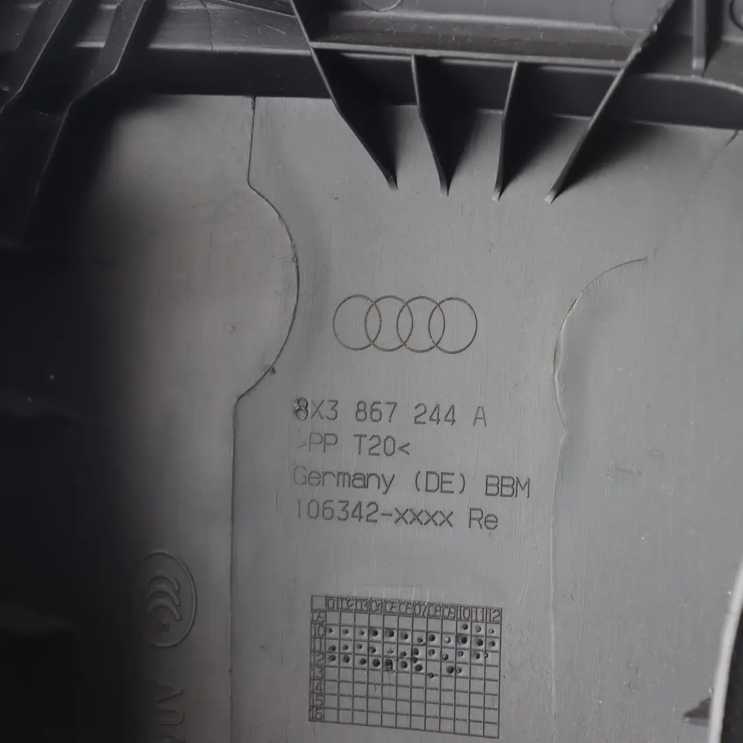 Door Pillar B Cover Front Door Molding Right O/S Side to Audi A1 8X 3 with Part number 8X3867244A Audi A1 8X 3 Door Pillar B Cover Front Door Molding Right O/S Side - SKU 8X3867244A - Part number 8X3867244A