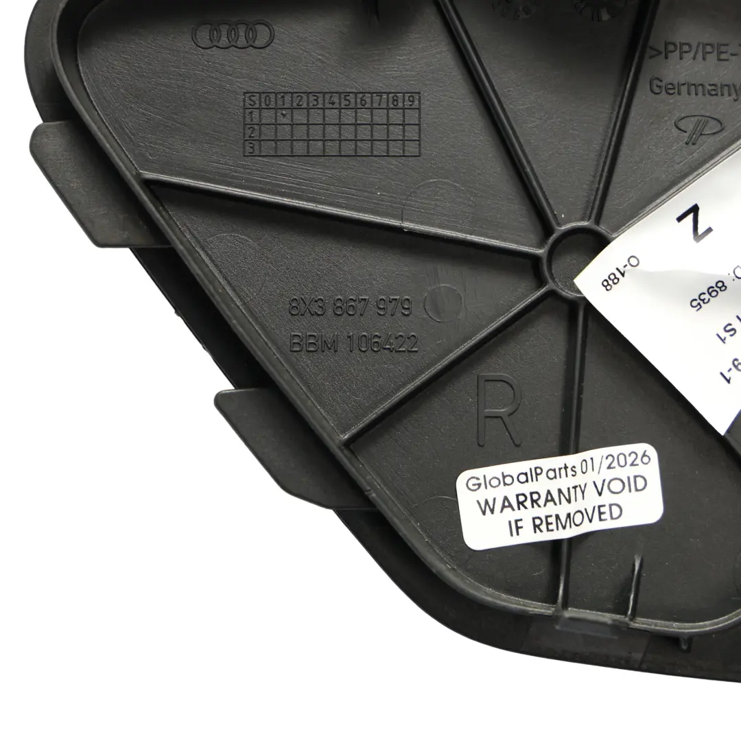 Zaślepka Tapicerki Klapy Bagażnika Tył Prawo do Audi S1 8X 3D o numerze 8X3867979 Audi S1 8X 3D Zaślepka Tapicerki Klapy Bagażnika Tył Prawo - SKU 8X3867979-1 - Numer Części 8X3867979