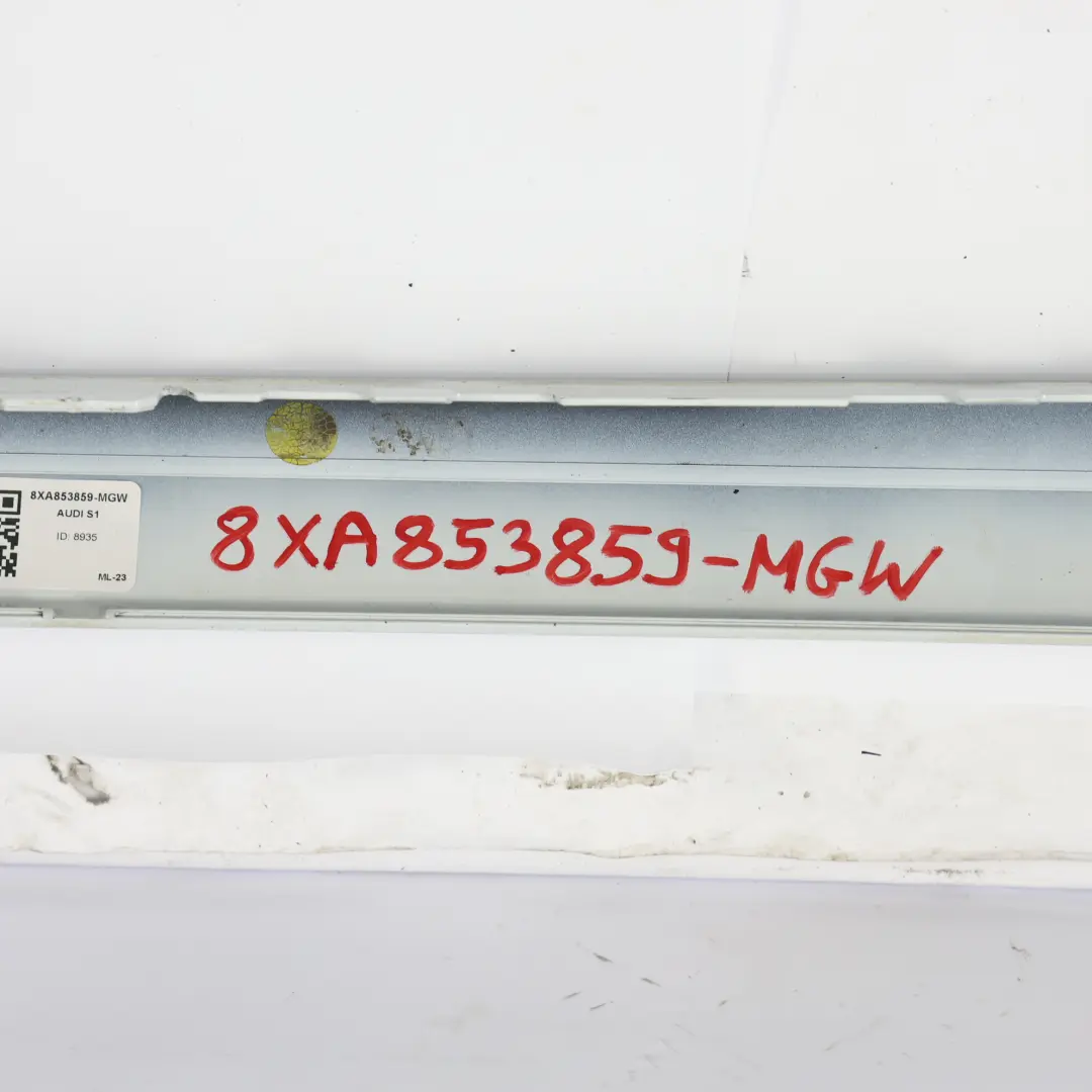 Audi S1 8X Side Skirt Panel Left N/S Door Sill Cover Glacier White Pearl - S9R - SKU 8XA853859-MGW - Part number 8XA853859