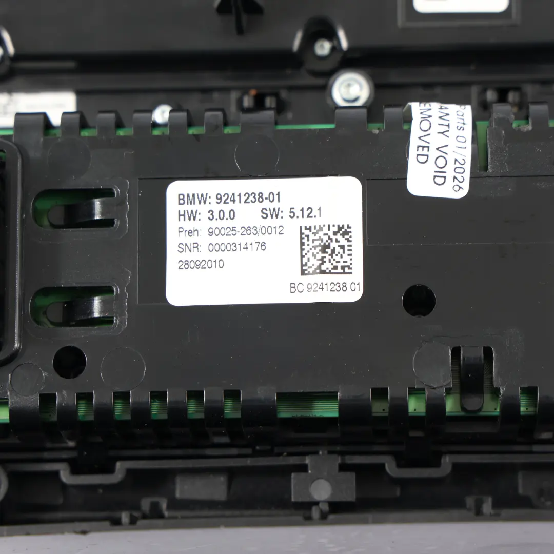 BMW F10 Radio Aria Condizionata Automatica A/C Pannello Interruttori - SKU 9241238-1 - Numero di parte 9241238