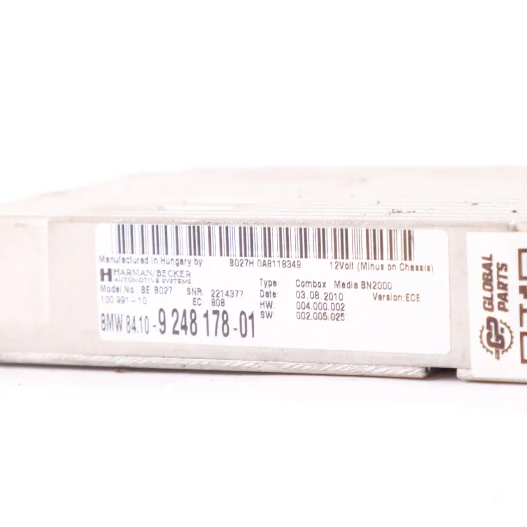 BMW E70 E81 E90 E91 Mini R56 R57 R60 R61 Módulo Bluetooth Combox Media - SKU 9248178 - Número de pieza 9248178