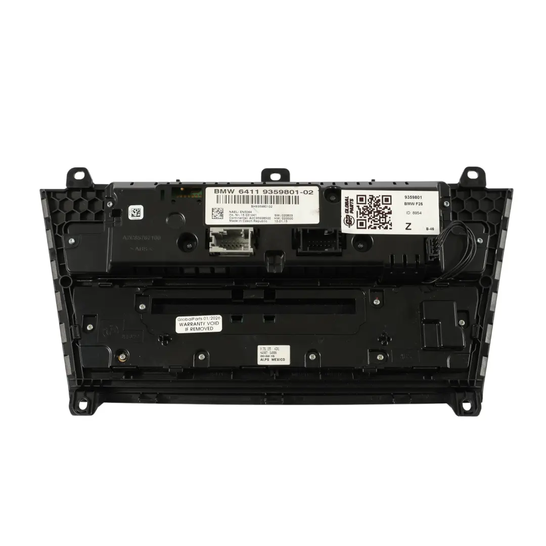 BMW F25 A/C Aire Acondicionado Climatizador Interruptor Bloque Brillo - SKU 9359801 - Número de pieza 9359801