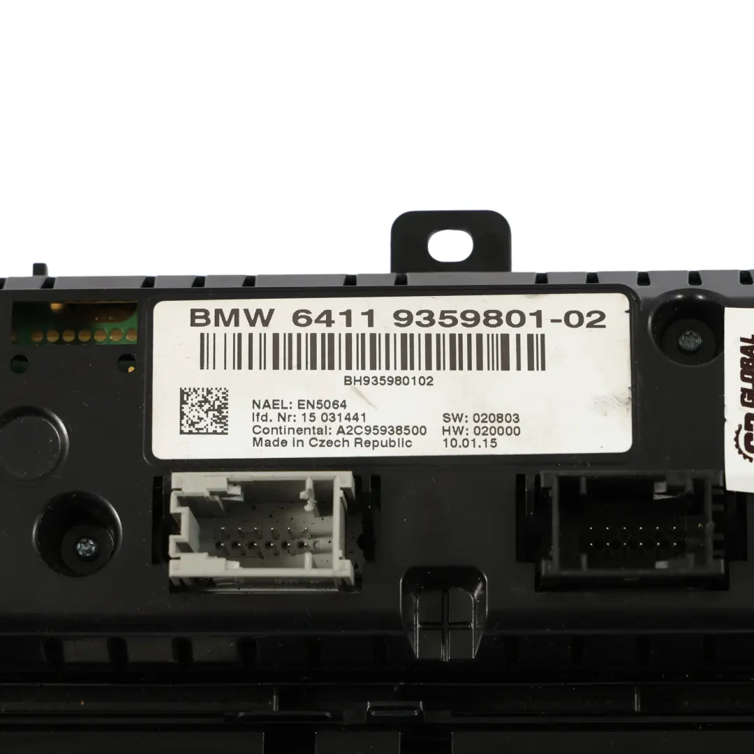 BMW F25 Panel Sterowania Klimatyzacji Podgrzewane Fotele - SKU 9359801 - Numer Części 9359801