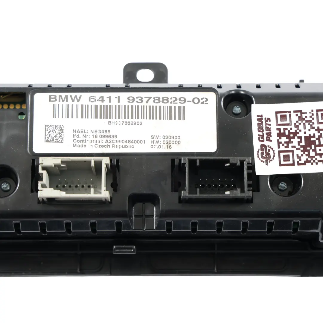 Conditioning A/C Switch Panel Climate Control High Gloss to BMW X3 F25 Air with Part number 9378829 BMW X3 F25 Air Conditioning A/C Switch Panel Climate Control High Gloss - SKU 9378829 - Part number 9378829