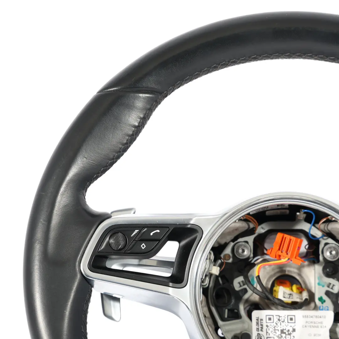Porsche Cayenne 92A 958 Volante In Pelle Nera Cambio al Volante - SKU 95834780410 - Numero di parte 95834780410
