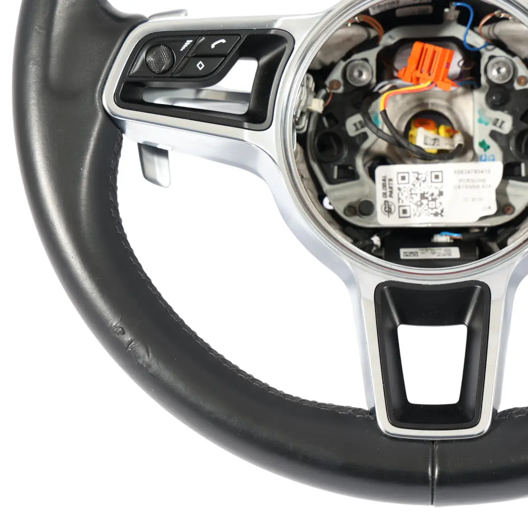 Porsche Cayenne 92A 958 Kierownica Czarna Skóra Łopatki - SKU 95834780410 - Numer Części 95834780410