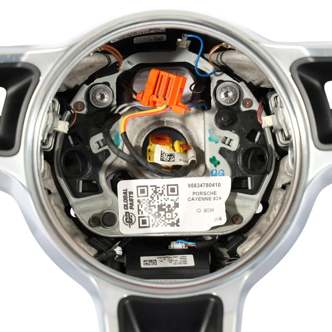 Porsche Cayenne 92A 958 Volante In Pelle Nera Cambio al Volante - SKU 95834780410 - Numero di parte 95834780410