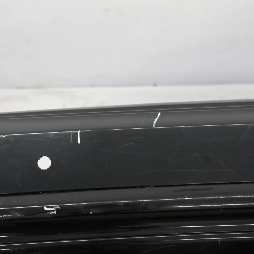 Bumper Trim Panel Covering Jet Black Metallic - C9X to Porsche Cayenne 92A Rear with Part number 95850541760 Porsche Cayenne 92A Rear Bumper Trim Panel Covering Jet Black Metallic - C9X - SKU 95850541760-JBL - Part number 95850541760