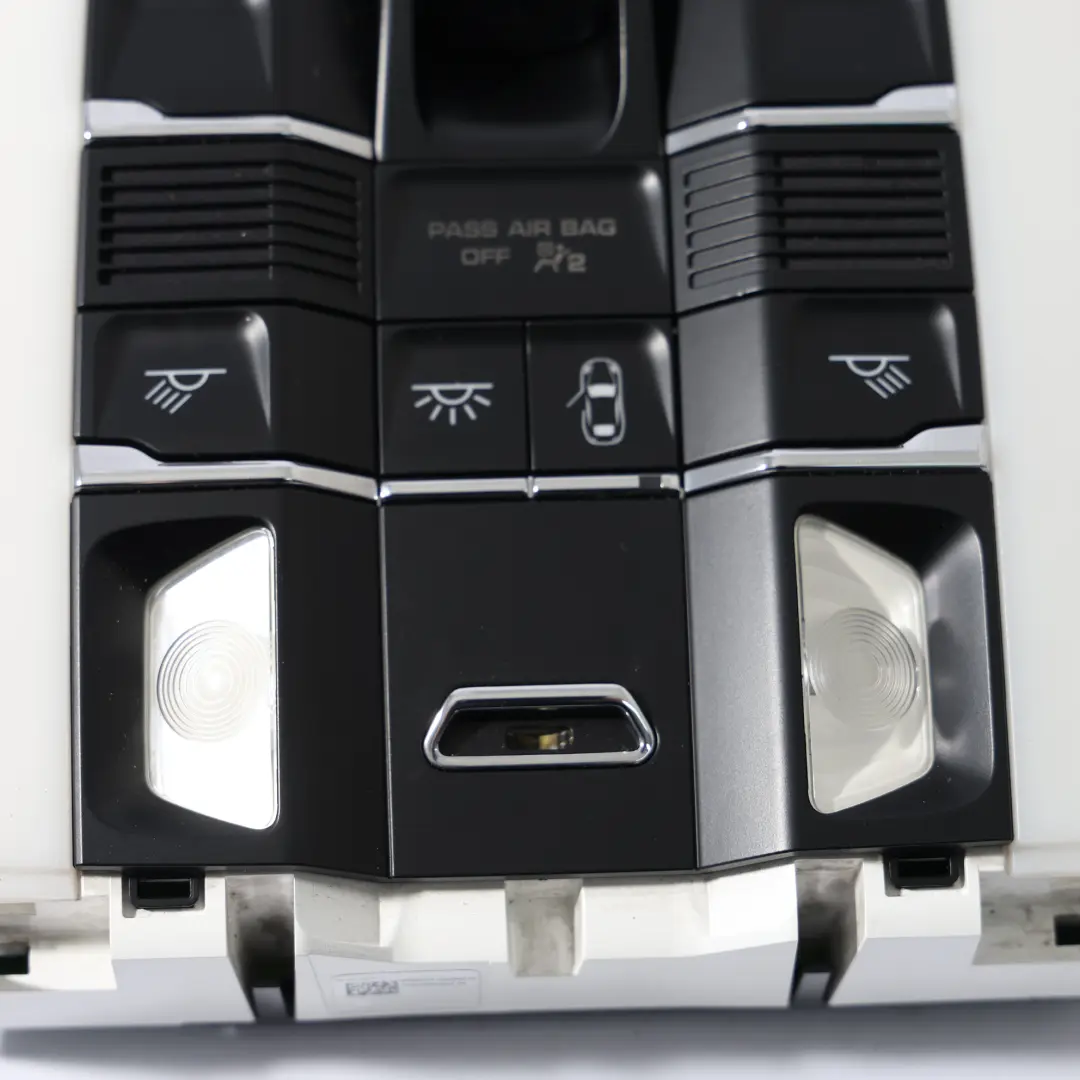 Headliner Courtesy Roof Lightining Console Panel to Porsche Cayenne 92A with Part number 95861394304 Porsche Cayenne 92A Headliner Courtesy Roof Lightining Console Panel - SKU 95861394304 - Part number 95861394304