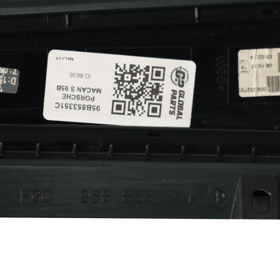 Tür B Säule Abdeckung Panel Schwarz Hinten Links 95B853351D für Porsche Macan 95B mit Teilenummer 95B853351C Porsche Macan 95B Tür B Säule Abdeckung Panel Schwarz Hinten Links 95B853351D - SKU 95B853351C - Teilenummer 95B853351C