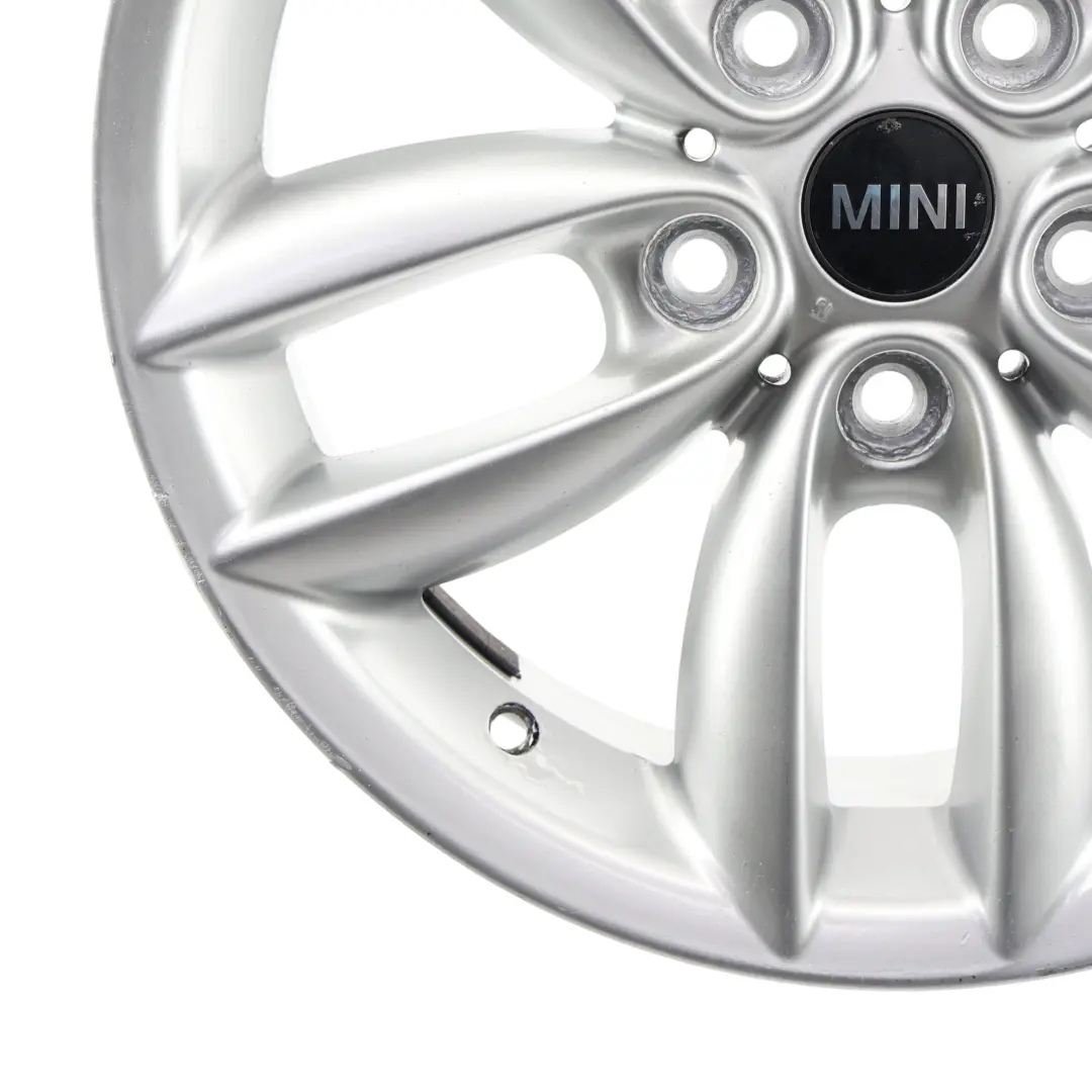 Alloy Rim 17" 7J 5-Star Double Spoke 124 to Mini Cooper R60 R61 Silver Wheel with Part number 9803723 Mini Cooper R60 R61 Silver Wheel Alloy Rim 17" 7J 5-Star Double Spoke 124 - SKU 9803723-4 - Part number 9803723