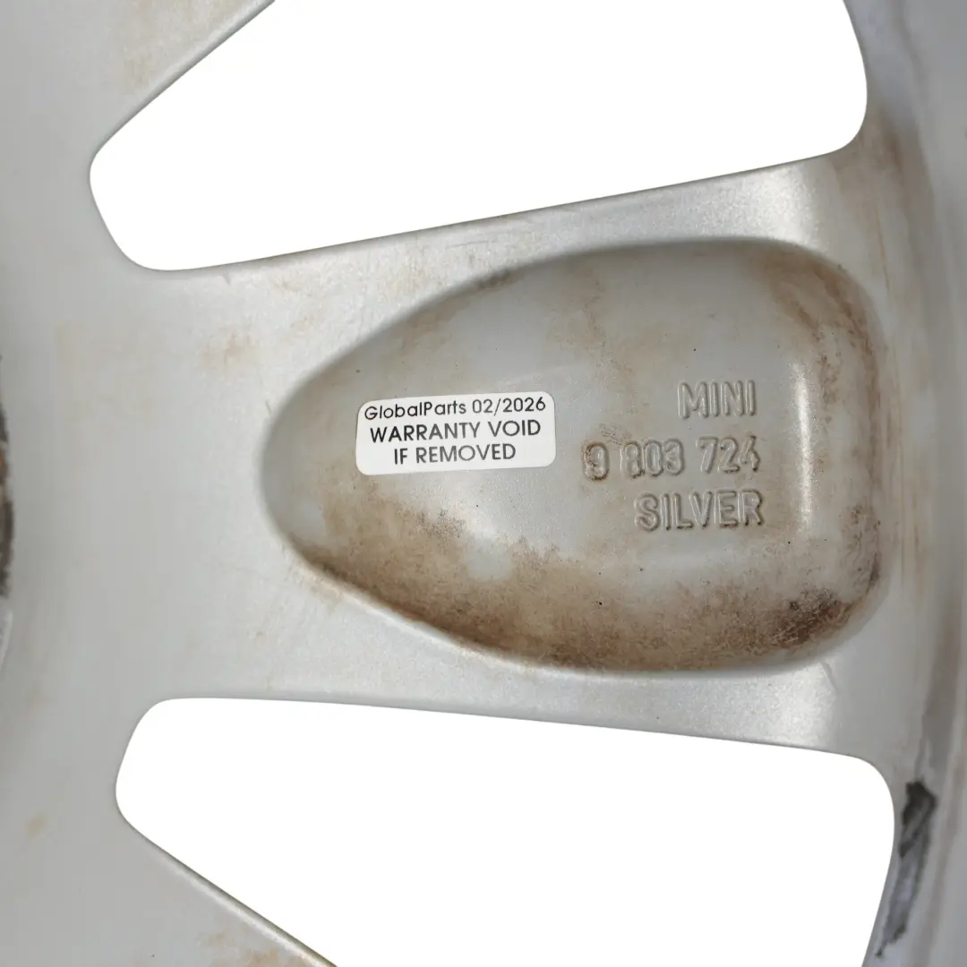 R61Llanta de Aluminio de plata 18" ET: 52 7,5J Turbo Fan 126 para Mini Cooper R60 con número de pieza 9803724 Mini Cooper R60 R61Llanta de Aluminio de plata 18" ET: 52 7,5J Turbo Fan 126 - SKU 9803724-2 - Número de pieza 9803724