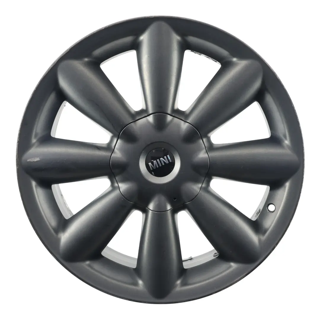 Anthracite Wheel Alloy Rim 18" 7,5J ET:52 Turbo Fan 126 to Mini Cooper One R60 R61 with Part number 9804374 Mini Cooper One R60 R61 Anthracite Wheel Alloy Rim 18" 7,5J ET:52 Turbo Fan 126 - SKU 9804374-4 - Part number 9804374