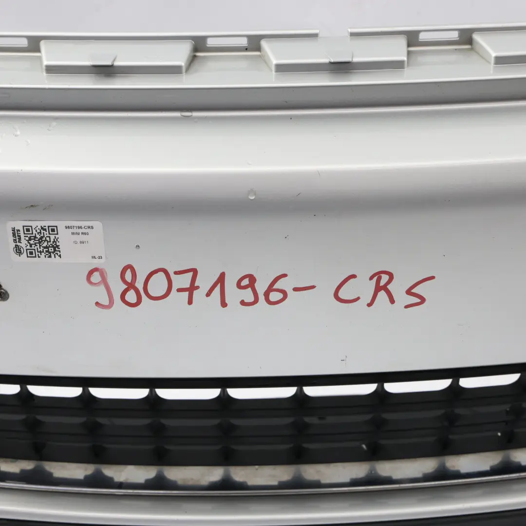 Front Bumper Trim Panel Cover Crystal Silver Metallic - B12 to Mini R60 R61 with Part number 9807196 Mini R60 R61 Front Bumper Trim Panel Cover Crystal Silver Metallic - B12 - SKU 9807196-CRS - Part number 9807196